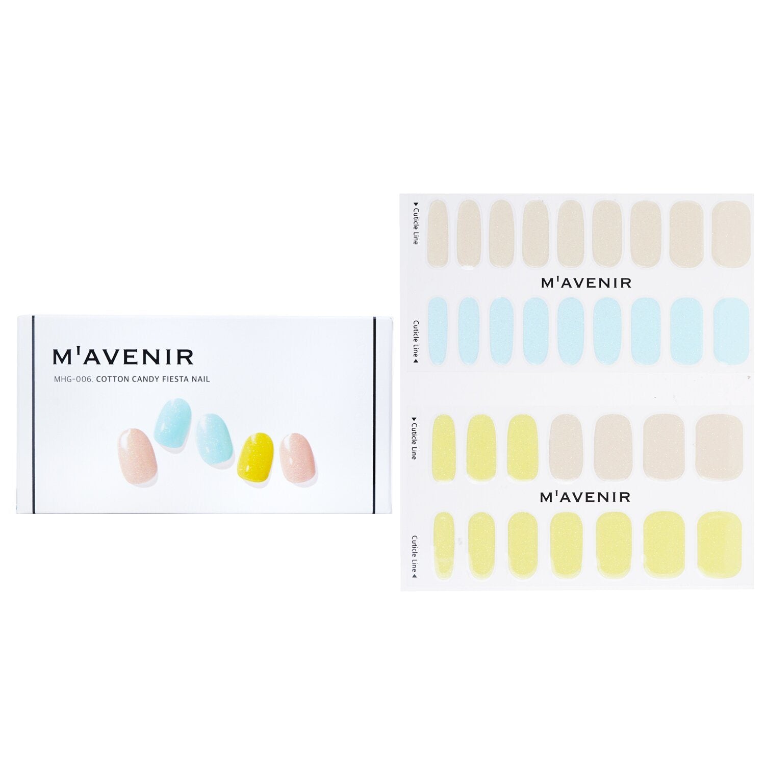 MAVENIR - Nail Sticker (Assorted Colour) - # Cotton Candy Fiesta Nail MHG-006 / 020345 32pcs