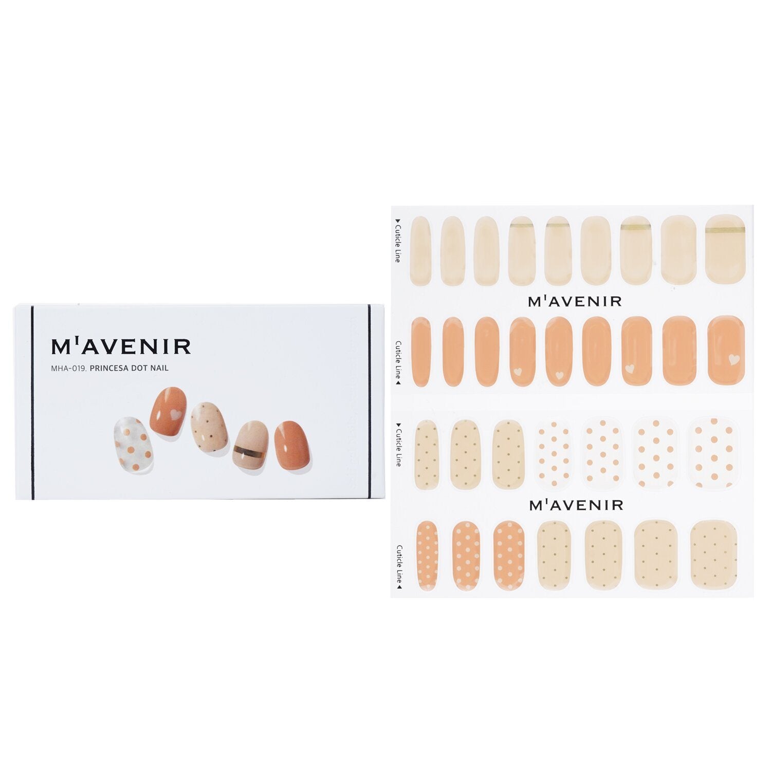 MAVENIR - Nail Sticker (Orange) - # Princesa Dot Nail MHA-019 / 020277 32pcs