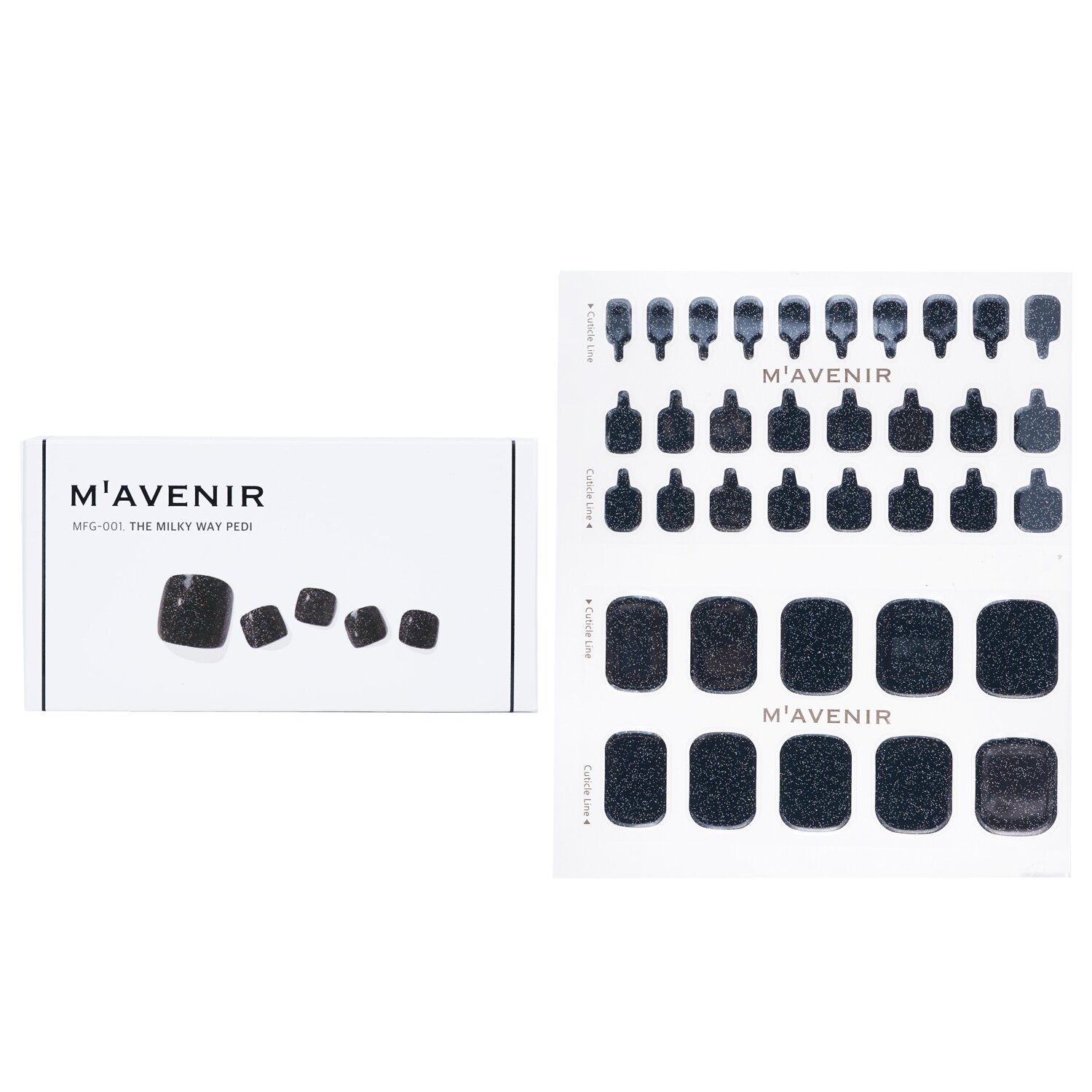 MAVENIR - Nail Sticker (Black) - # The Milky Way Pedi MFG-001 / 020734 36pcs