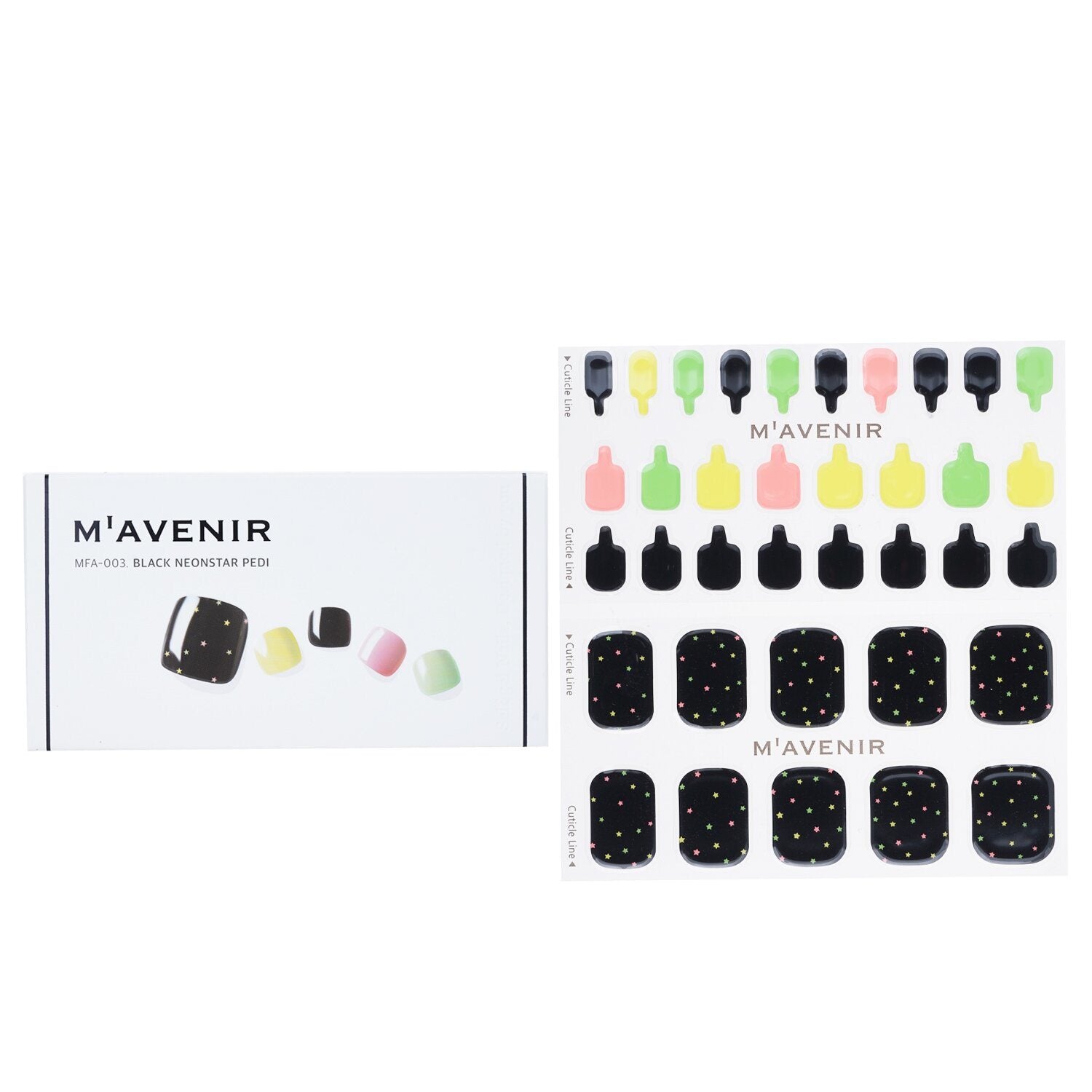 MAVENIR - Nail Sticker (Black) - # Black Neonstar Pedi MFA-003 / 020864 36pcs