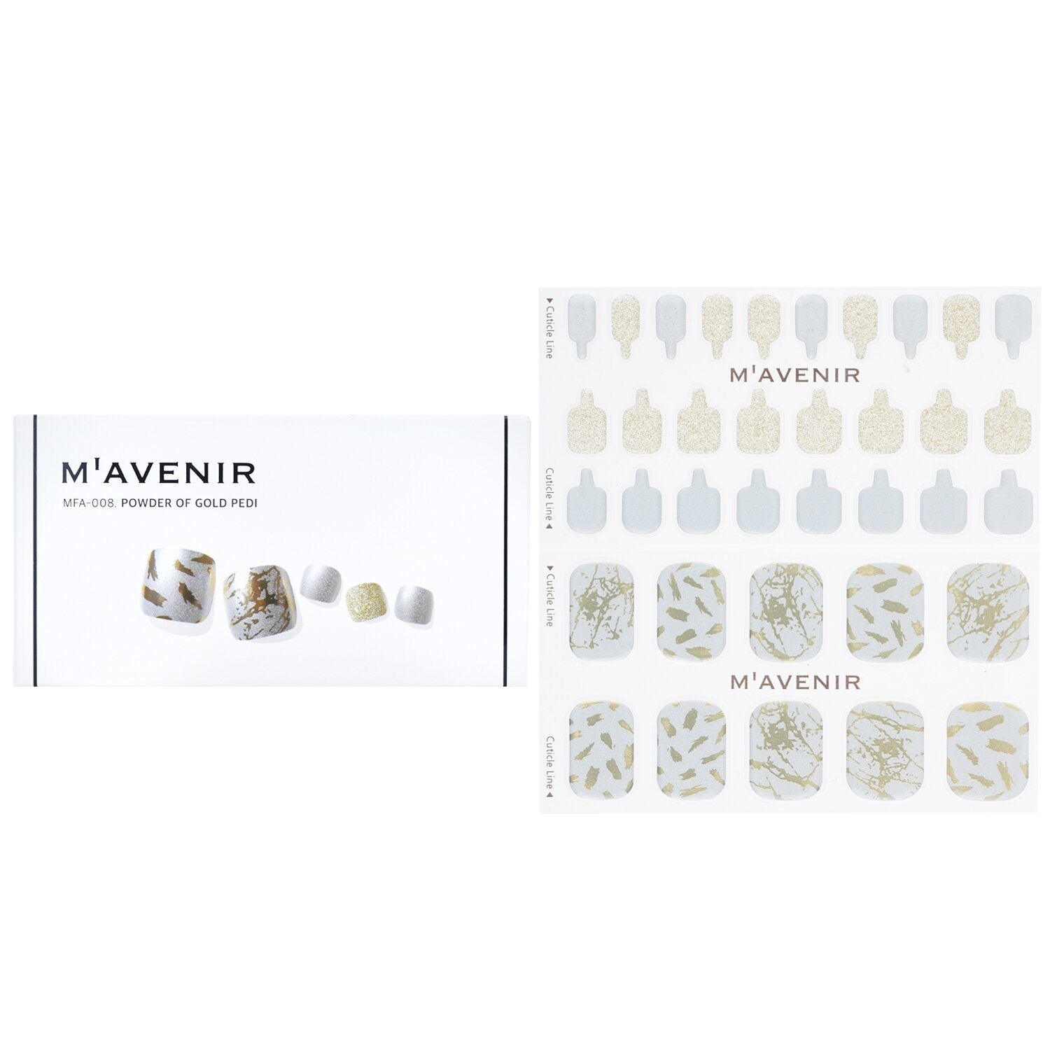 MAVENIR - Nail Sticker (Patterned) - # Powder Of Gold Pedi MFA-008 / 020819 36pcs