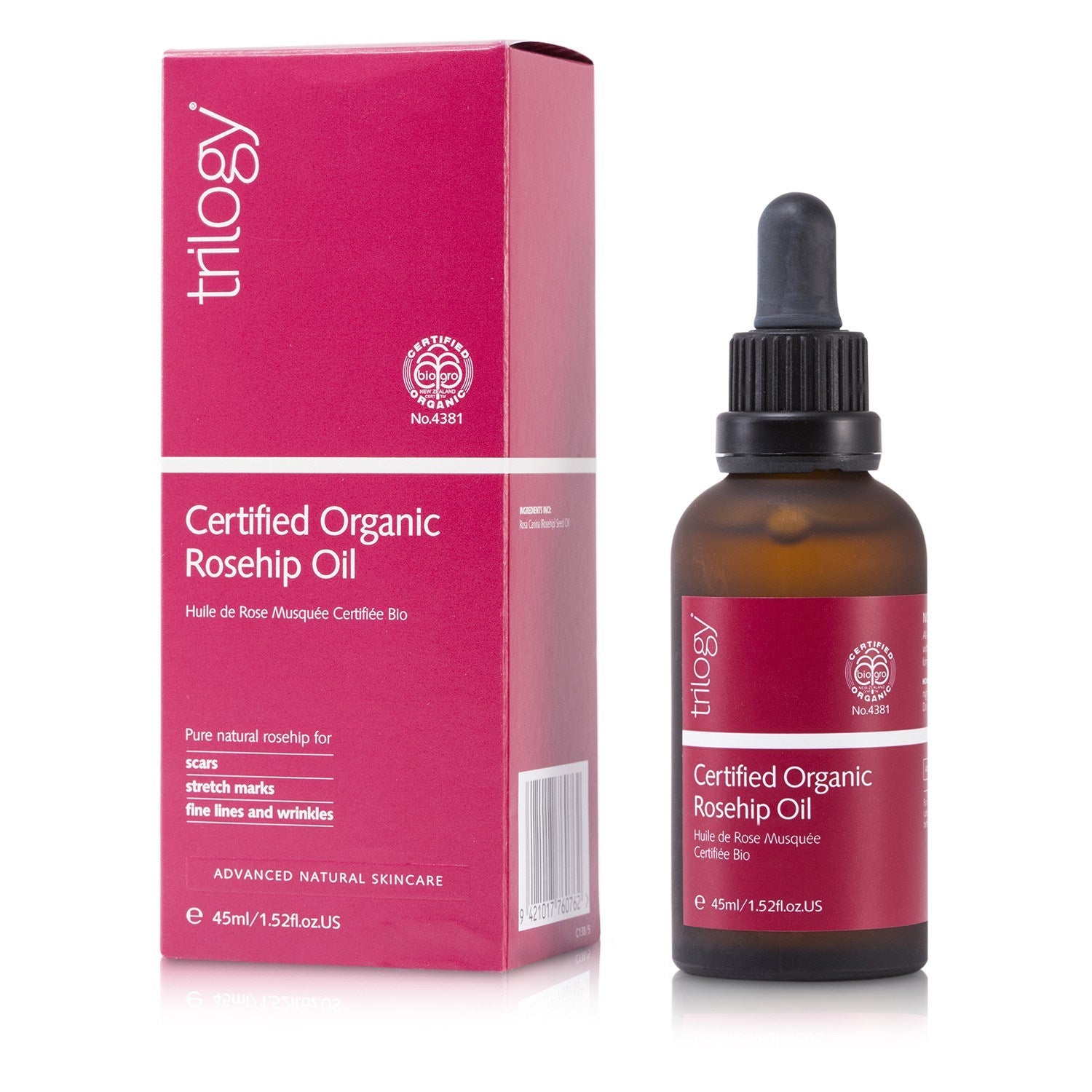 Trilogy - Certified Organic Rosehip Oil - 45ml/1.52oz StrawberryNet