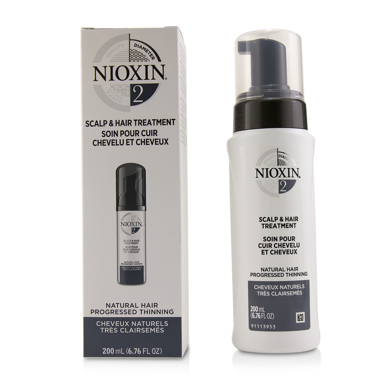 Nioxin - Diameter System 2 Scalp &amp; Hair Treatment (Natural Hair, Progressed Thinning) - 200ml/6.76oz