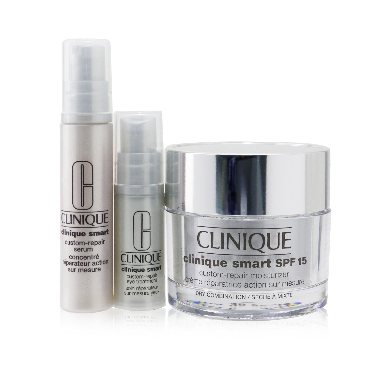 Clinique - Skincare Specialists Clinique Smart Custom-Repair Set: Moisturizer SPF 15 50ml + Serum 10ml + Eye Treatment 5ml - 3pcs