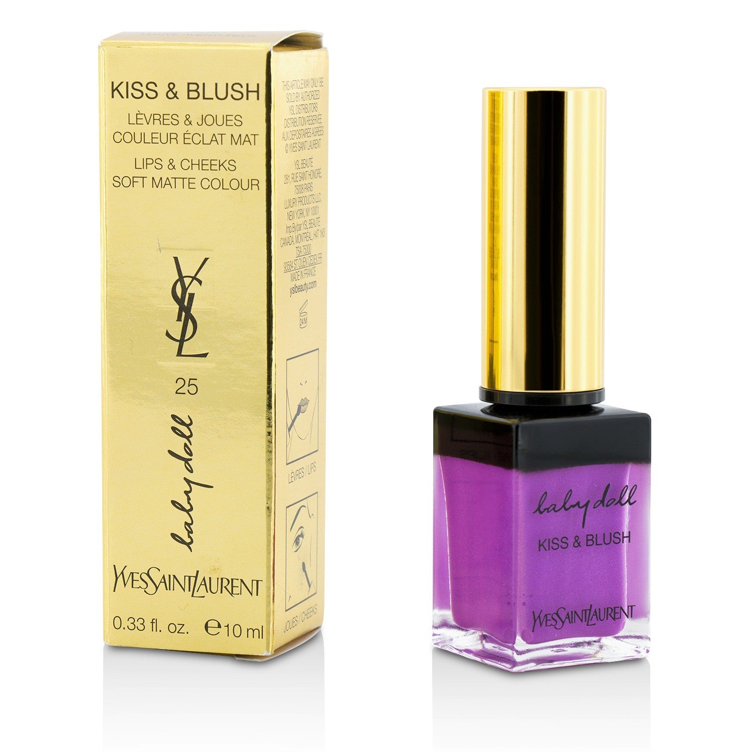 YVES SAINT LAURENT - Baby Doll Kiss & Blush - # 25 Mauve Aventureux L6811600 / 628312 10ml/0.33oz