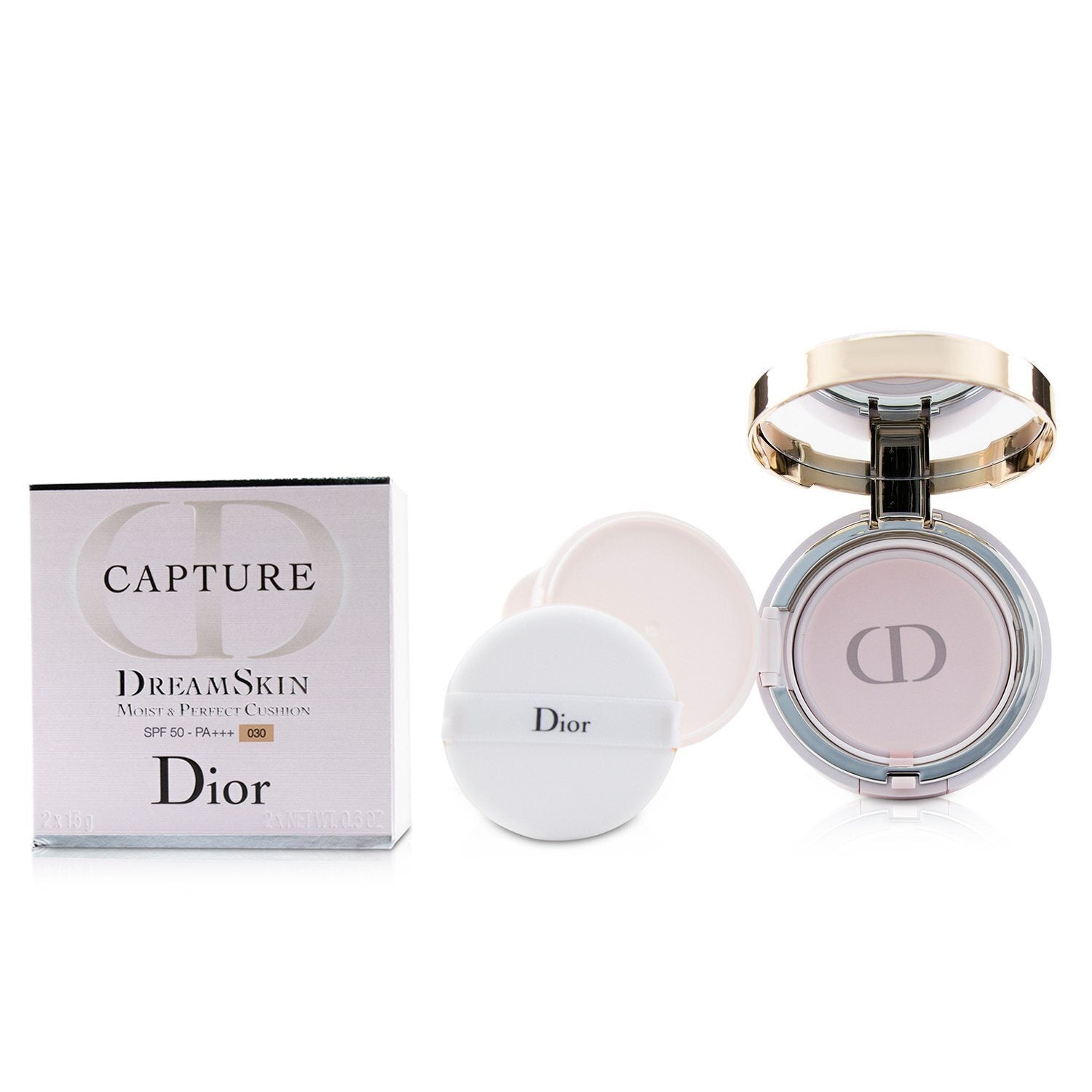 CHRISTIAN DIOR - Capture Dreamskin Moist & Perfect Cushion SPF 50 With Extra Refill - # 030 (Medium Beige) C004000030 / 410113 2x15g/0.5oz