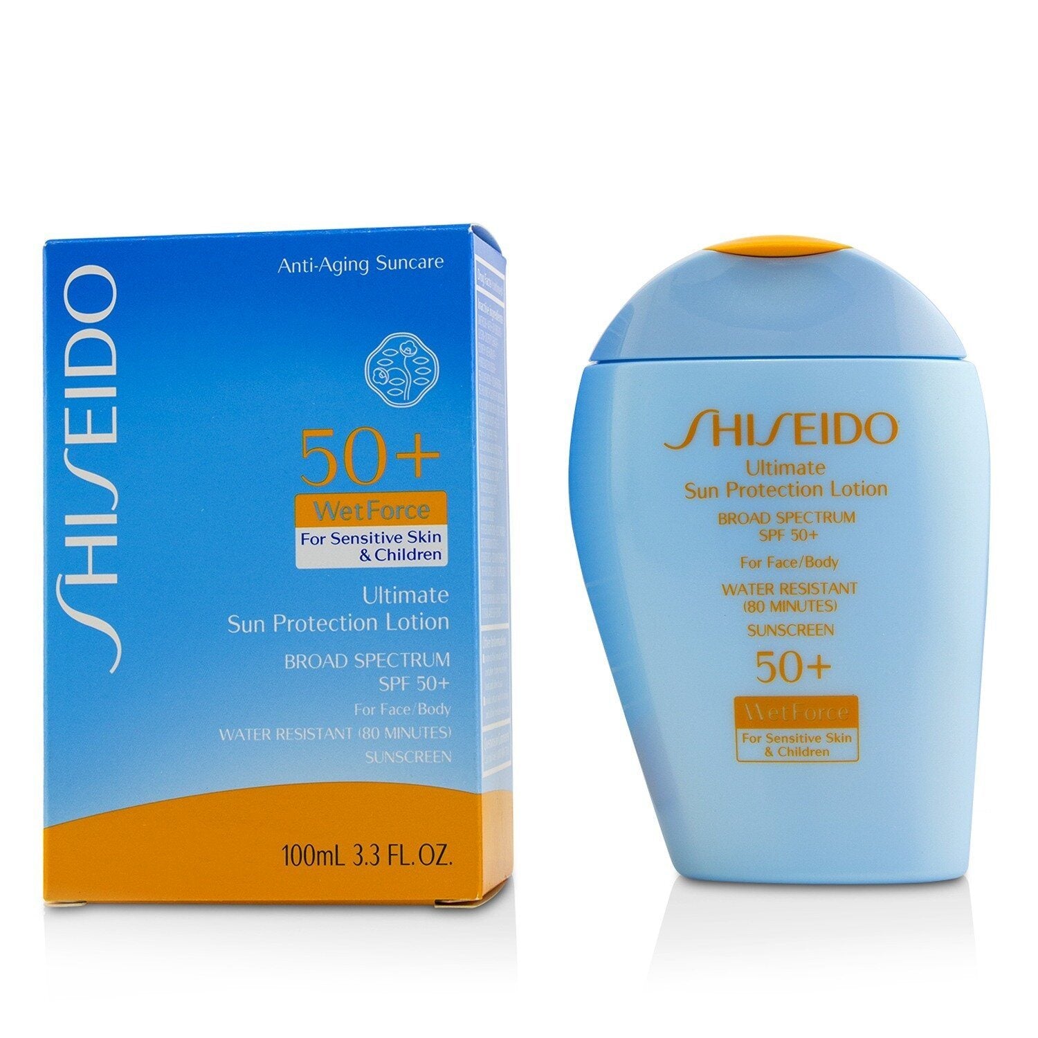 SHISEIDO - Ultimate Sun Protection Lotion WetForce For Face & Body SPF 50+ - For Sensitive Skin & Children 11954 100ml/3.3oz