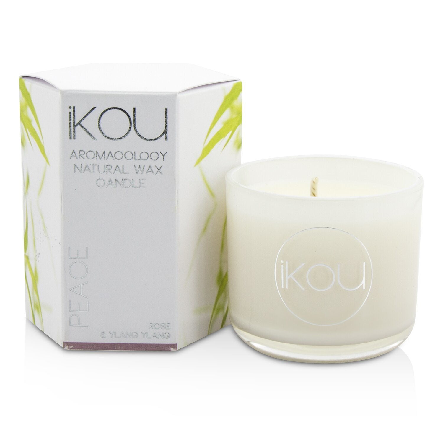 Eco-Luxury Aromacology Natural Wax Candle Glass - Peace (Rose &amp; Ylang Ylang)