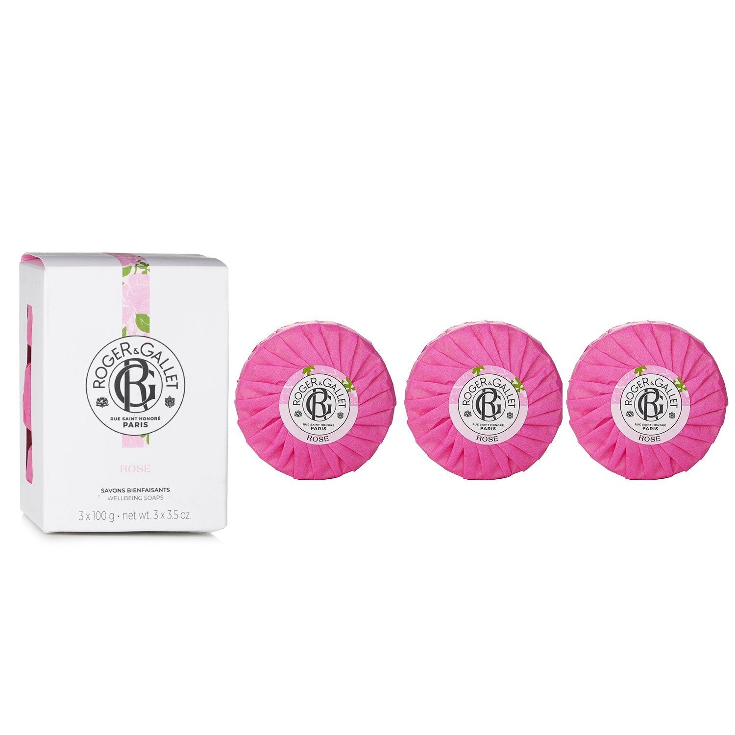 ROGER & GALLET - Rose Wellbeing Soap Coffret 911621 3x100g