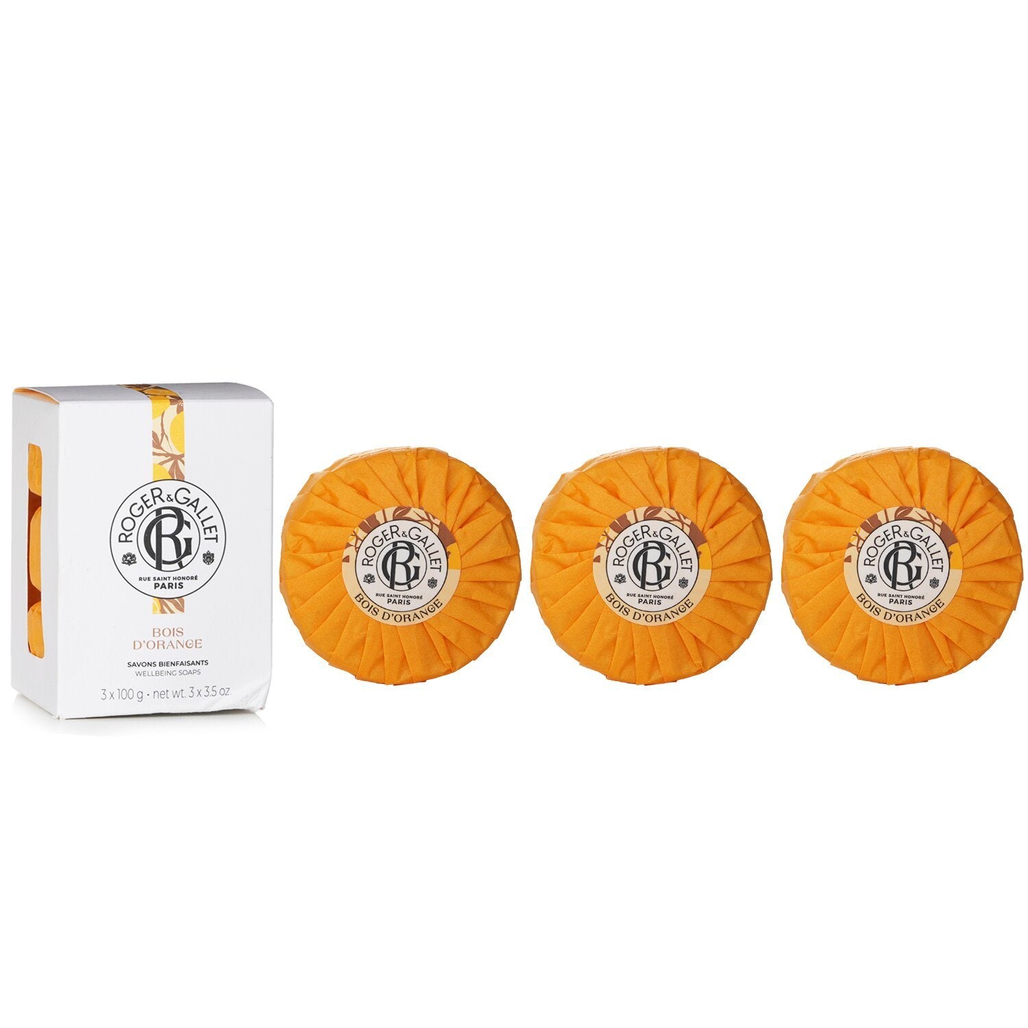 ROGER & GALLET - Orange Wood Wellbeing Soaps Coffret 911614 3x100g