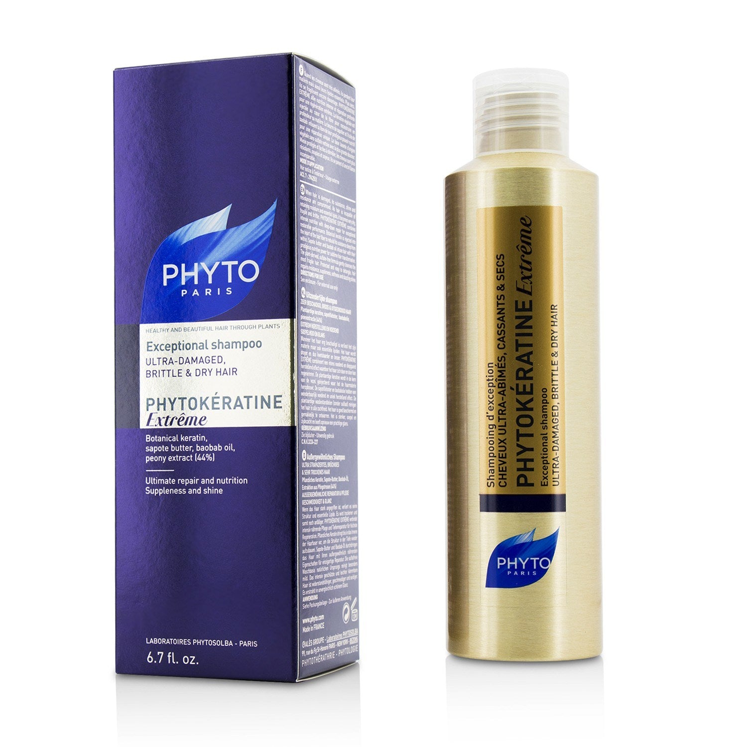 PHYTO - PhytoKeratine Extreme Exceptional Shampoo (Ultra-Damaged, Brittle & Dry Hair)   P342 200ml/6.7oz