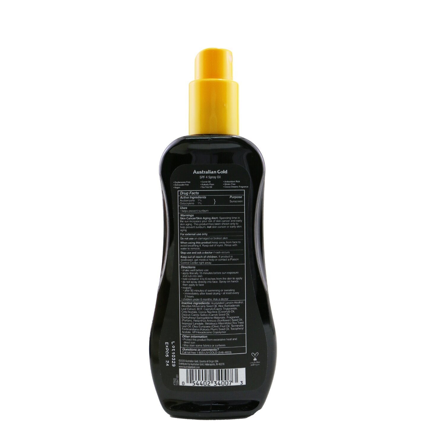 AUSTRALIAN GOLD - Hydrating Spray Oil Sunscreen SPF 4 34007/A70922 237ml/8oz