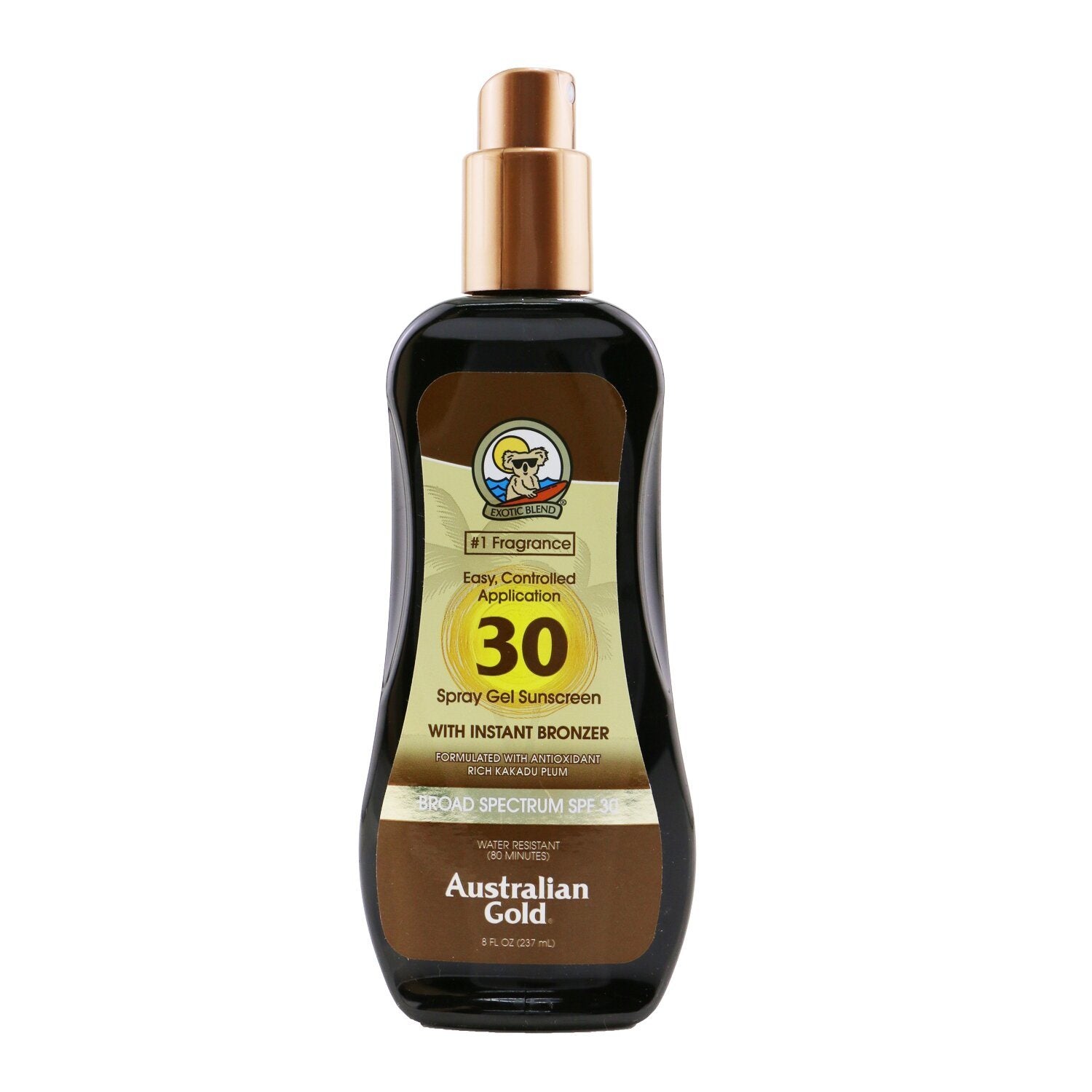 AUSTRALIAN GOLD - Spray Gel Sunscreen SPF 30 with Instant Bronzer A70536 237ml/8oz