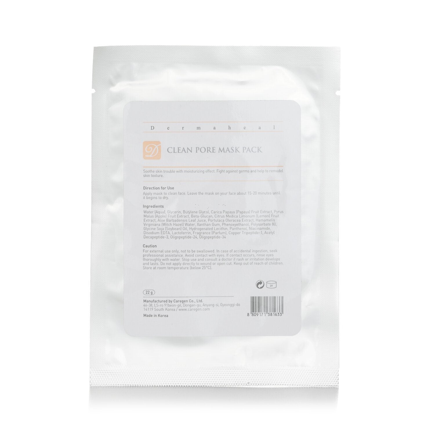 DERMAHEAL - Clean Pore Mask Pack 9009 22g/0.7oz