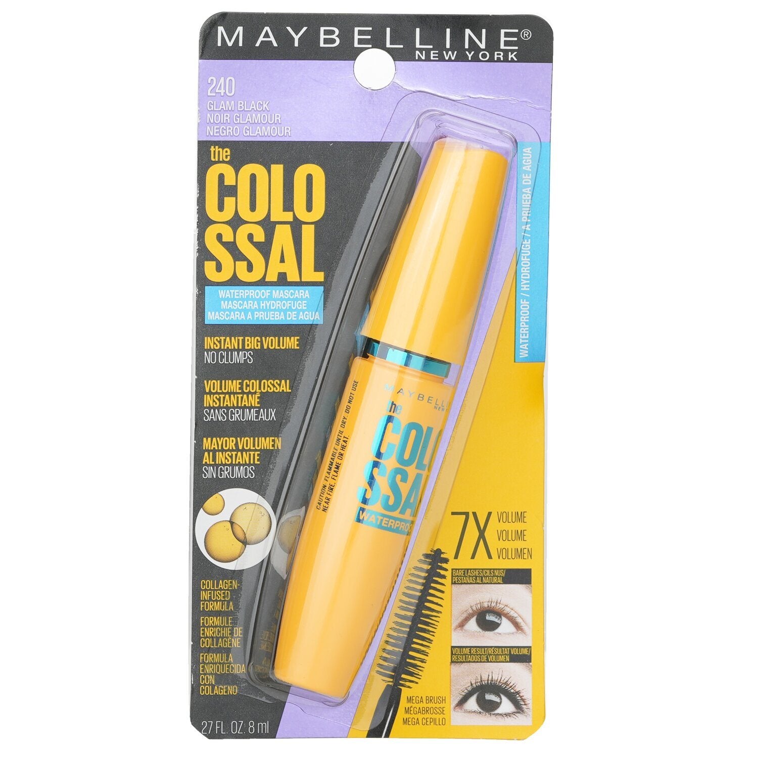 MAYBELLINE - Volum' Express The Colossal Waterproof Mascara - #Glam Black 7037 8ml/0.27oz