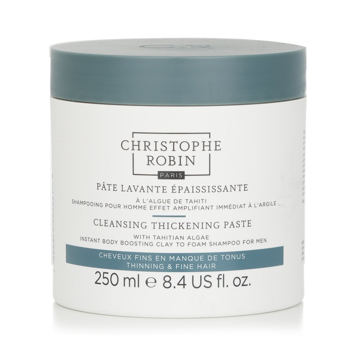 CHRISTOPHE ROBIN - Cleansing Thickening Paste with Tahitian Algae For Men (Instant Body Boosting Clay to Foam Shampoo) - Thinning & Fine Hair 250ml/8.4oz