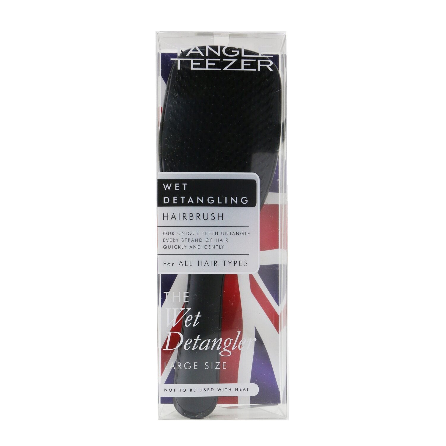 TANGLE TEEZER - The Wet Detangling Hair Brush - # Black Gloss (Large Size)    TLWD-BB-011019 1pc