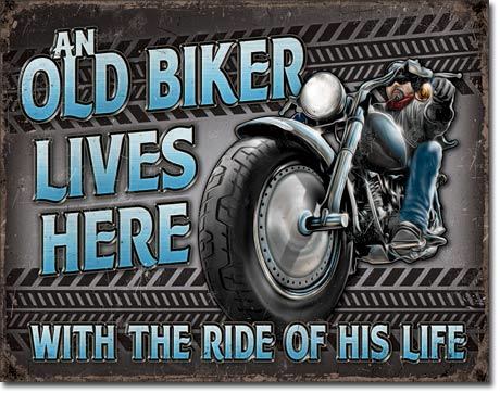 ""Old Biker Lives Here"" - Rainbowbestdeals