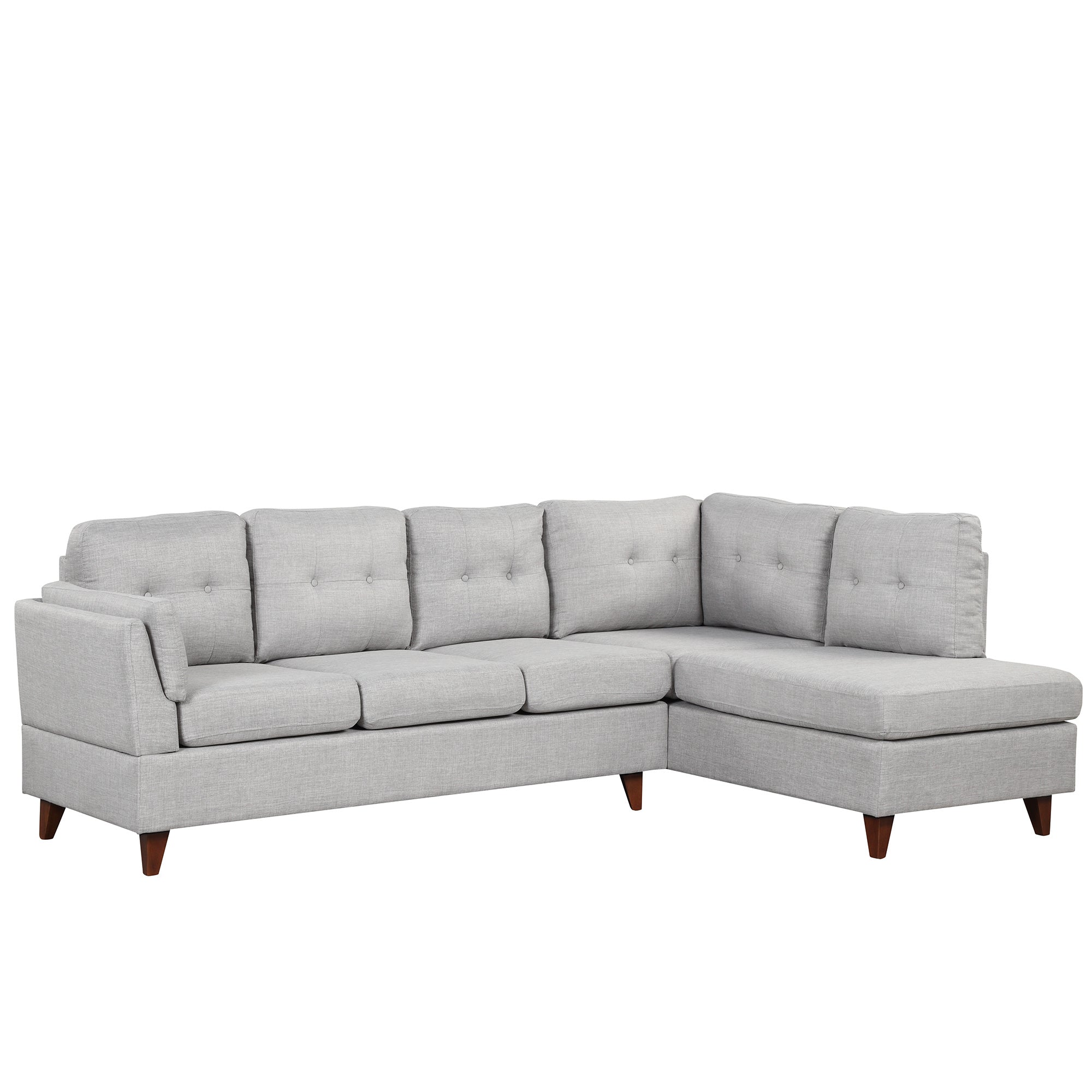 97.2" Modern Linen Fabric Sofa, L-Shape Couch with Chaise Lounge,Sectional Sofa with one Lumbar Pad,Gray