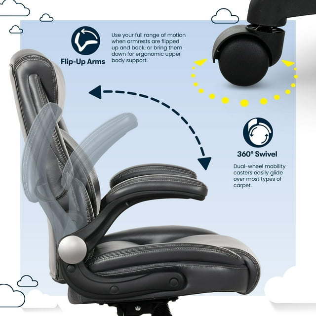 Air Lumbar Bonded Leather Manager Office Chair